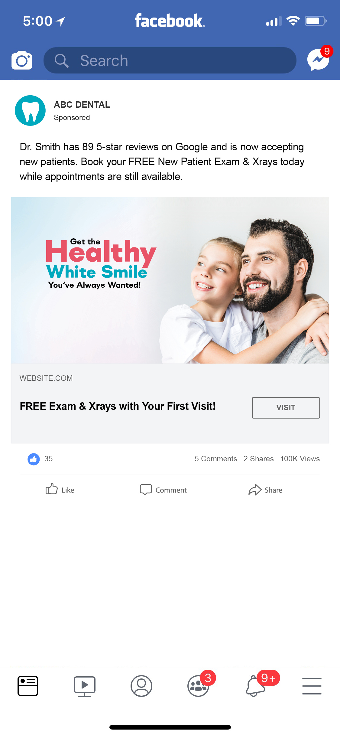 dental ad on instagram