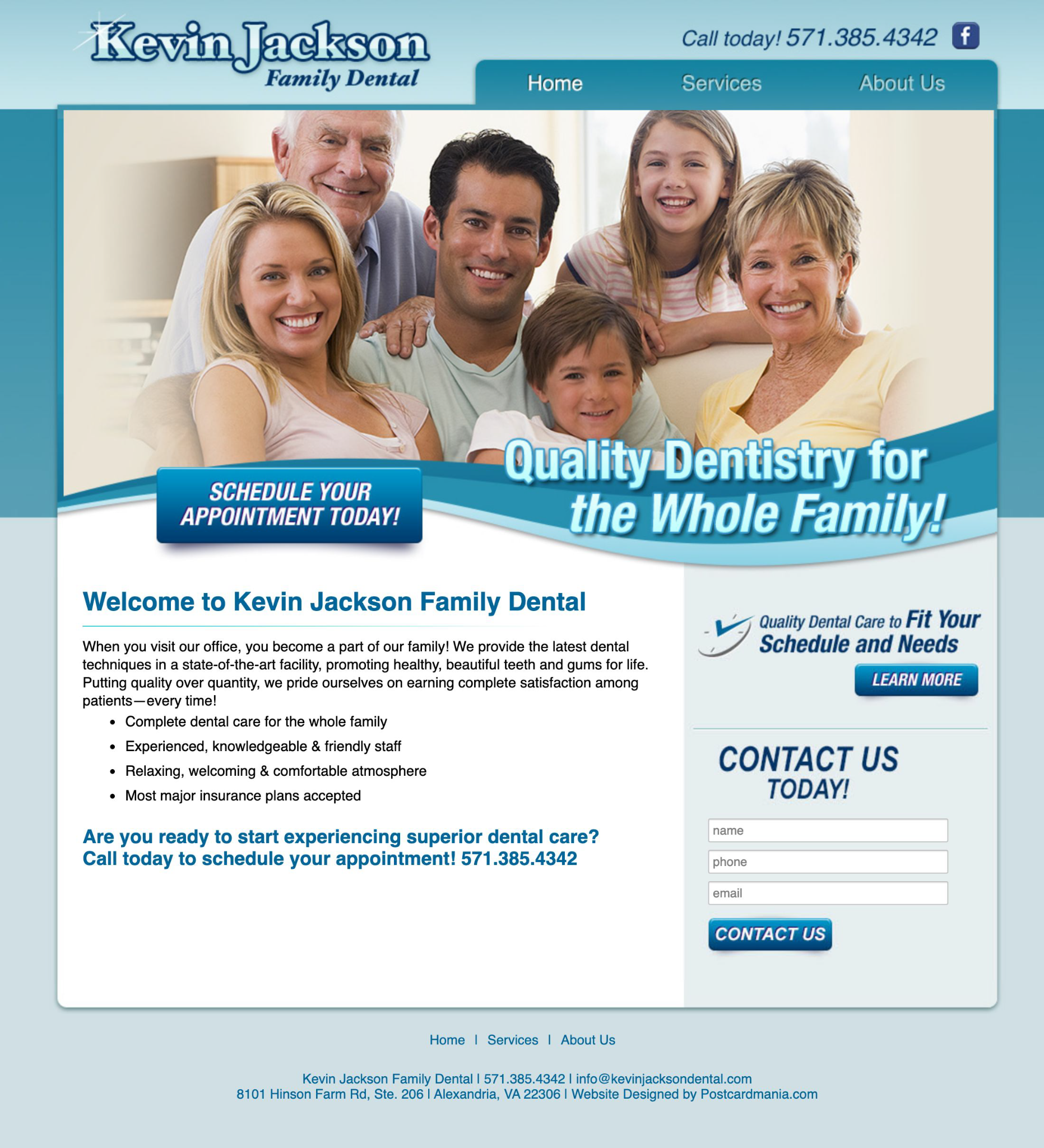 dental website design example