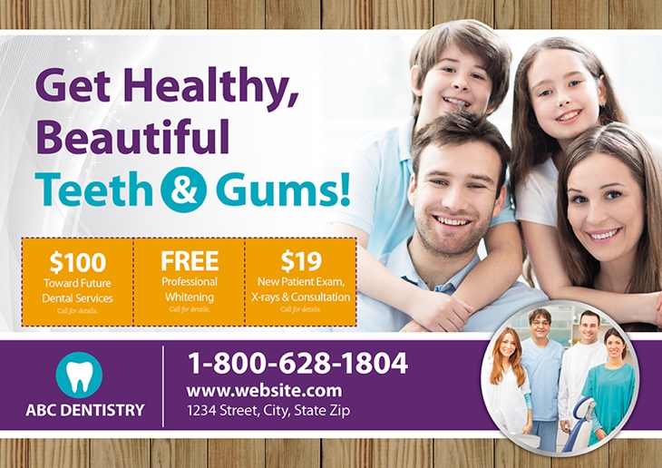 dental healthy teeth postcard