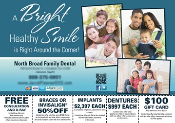 discount on procedures dental postcard