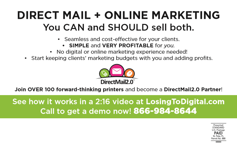 directmail2.0 marketing postcard back