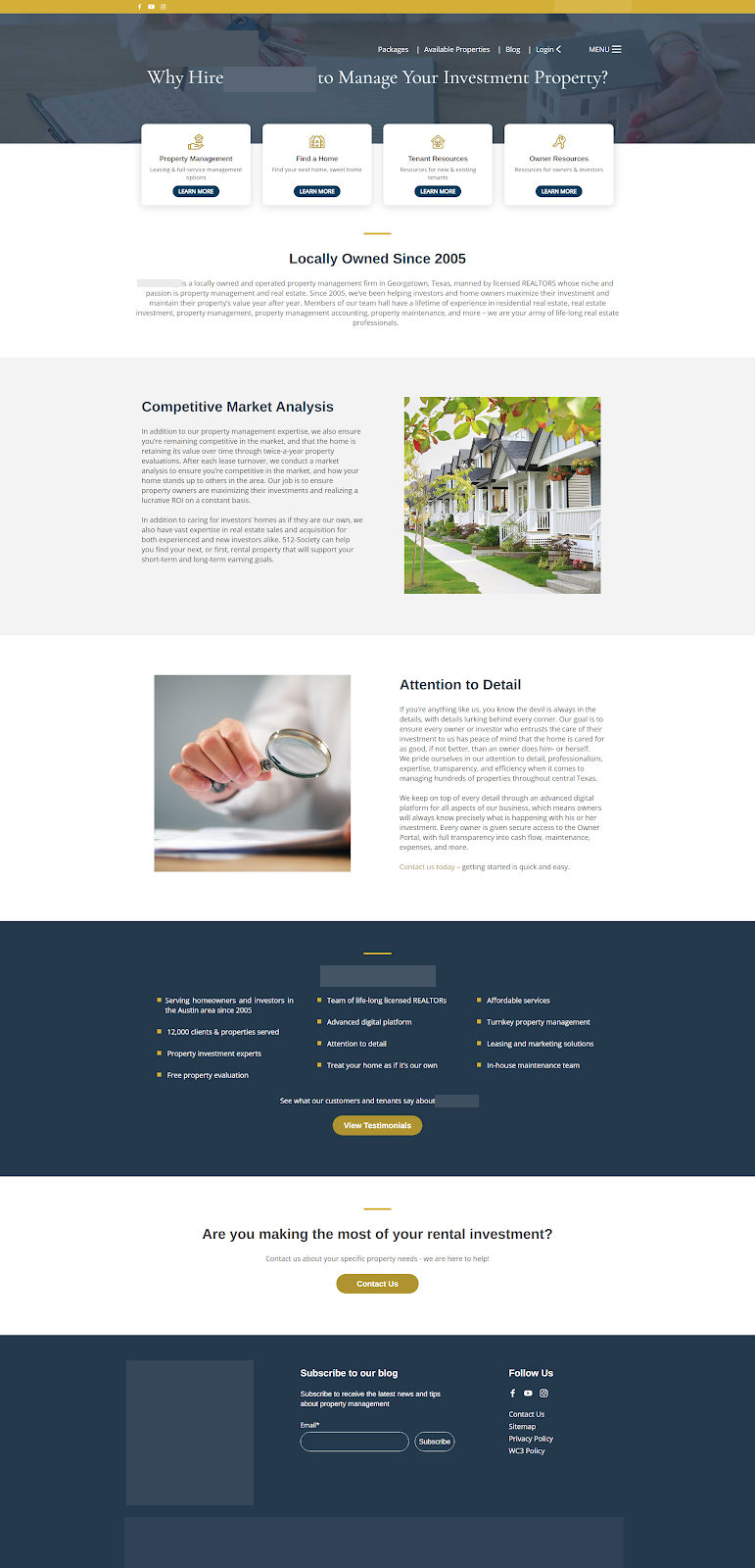 effective real estate investor website about page