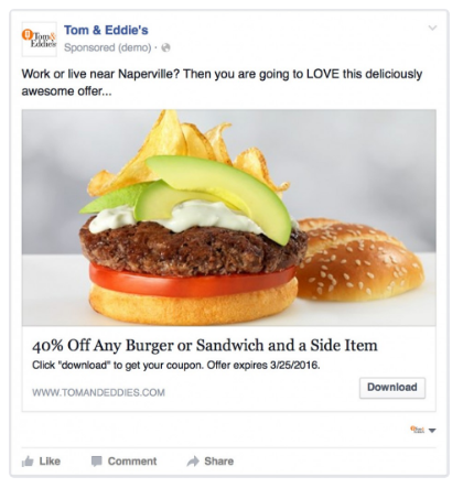 effective facebook ad design for restaurant