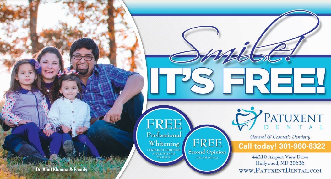 free teeth whitening dental postcard