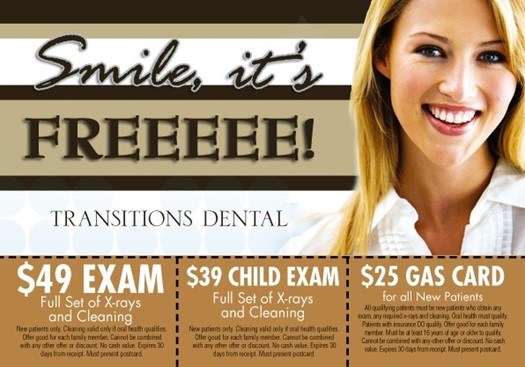 gas card offer dental postcard