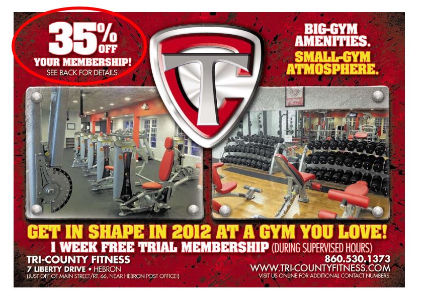 gym marketing postcard front