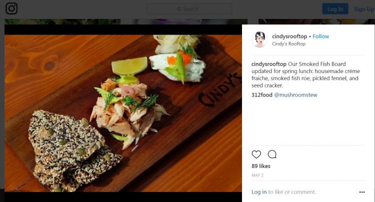 food post on restaurant instagram