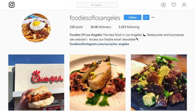 instagram profile for foodiesoflosangeles