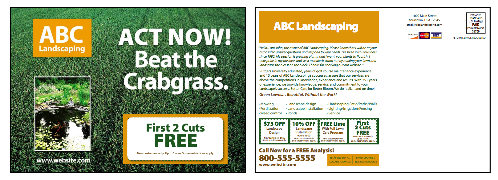 landscaper postcard design