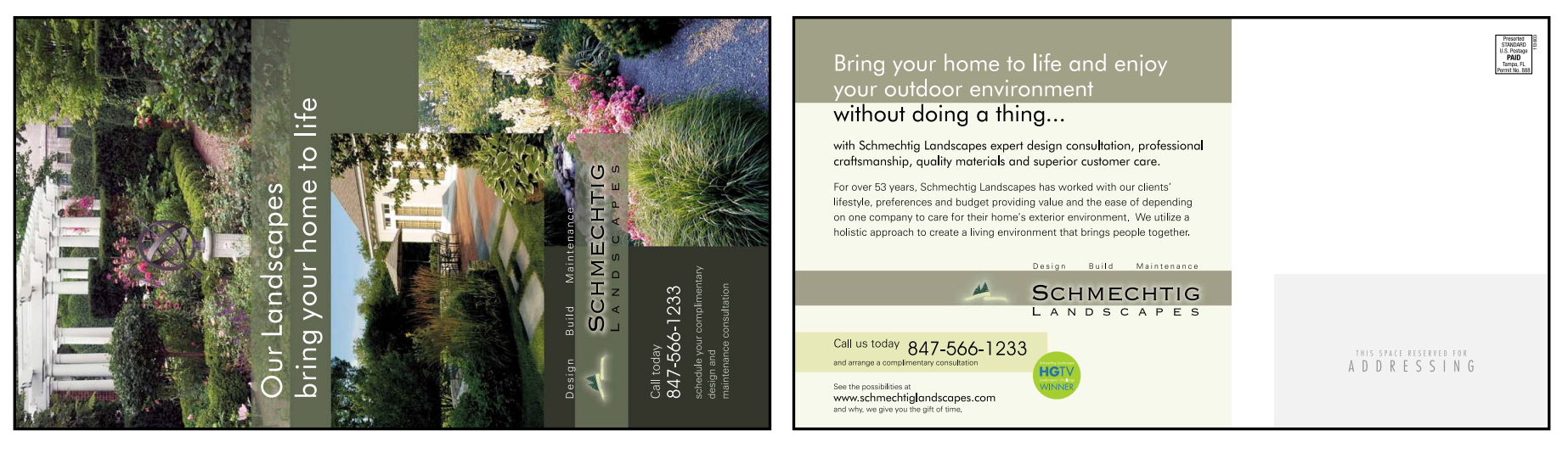 landscaping postcard design