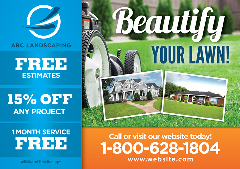 lawn care postcards