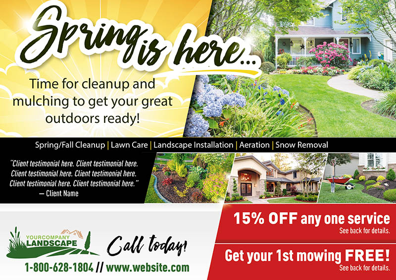 lawn care postcards