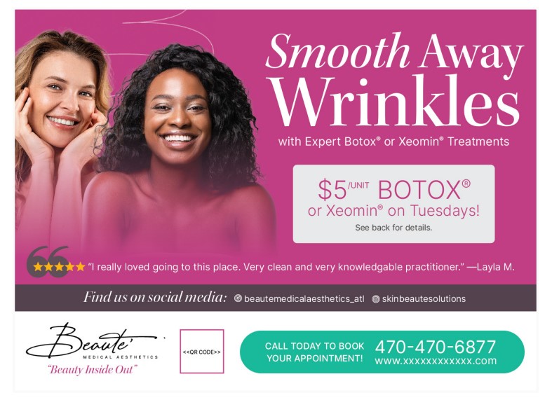 medical aesthetics postcard example