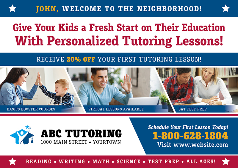 new mover postcard for tutoring