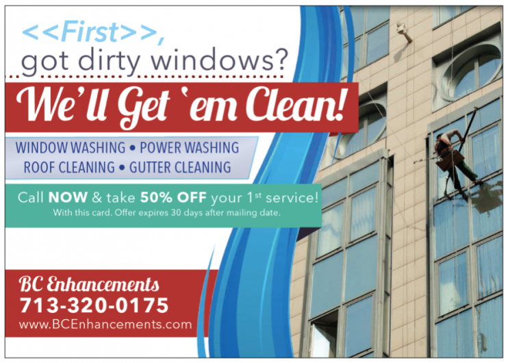 personalized postcard for window cleaner