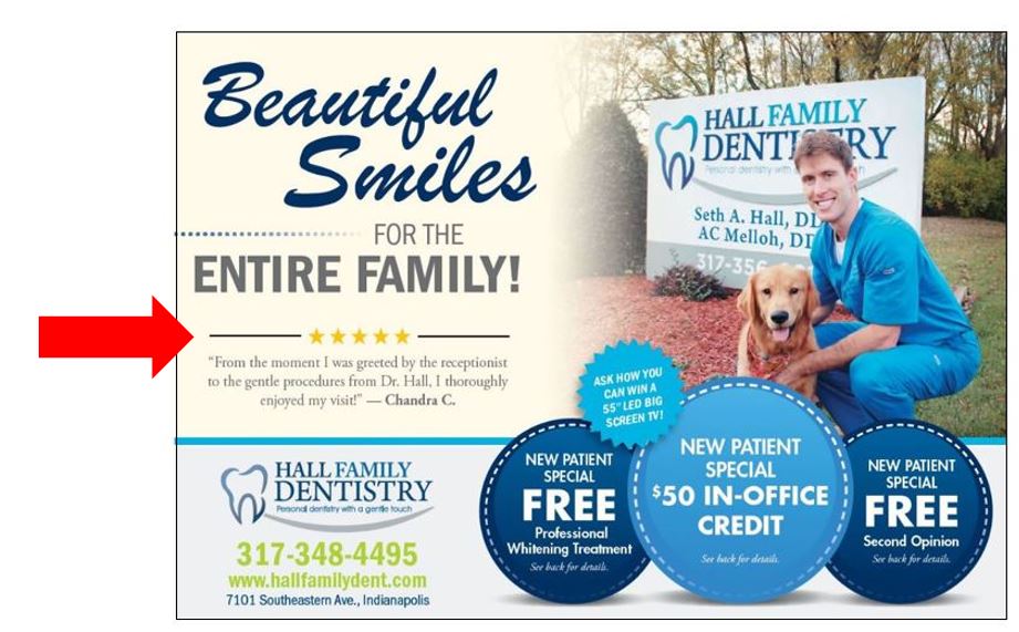 effective dental postcard design