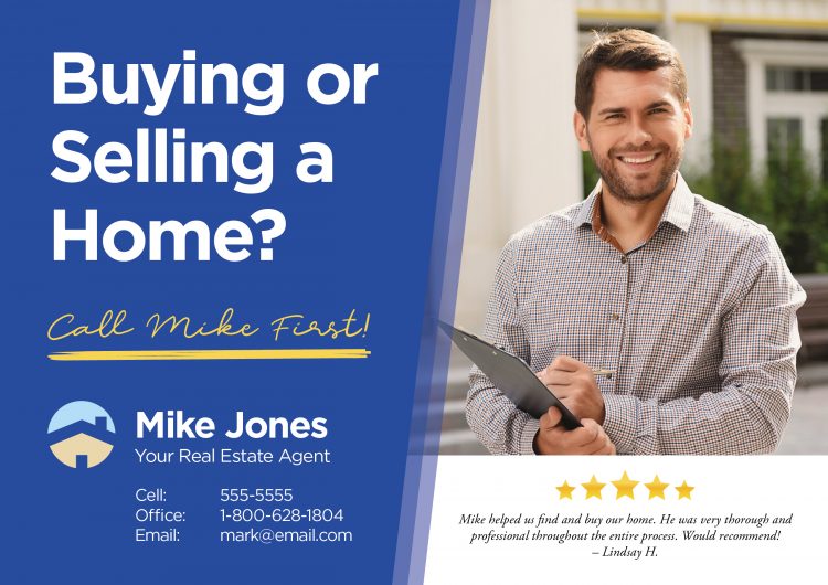 real estate agent introduction postcard