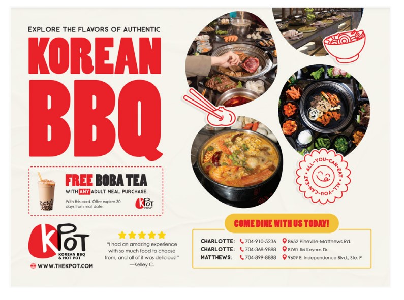 restaurant postcard example