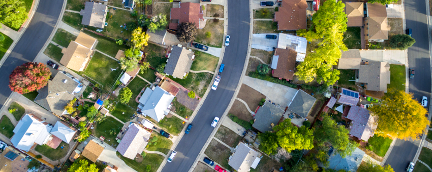 Aerial view of neighborhoood