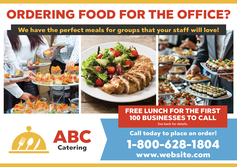 template for catering postcard