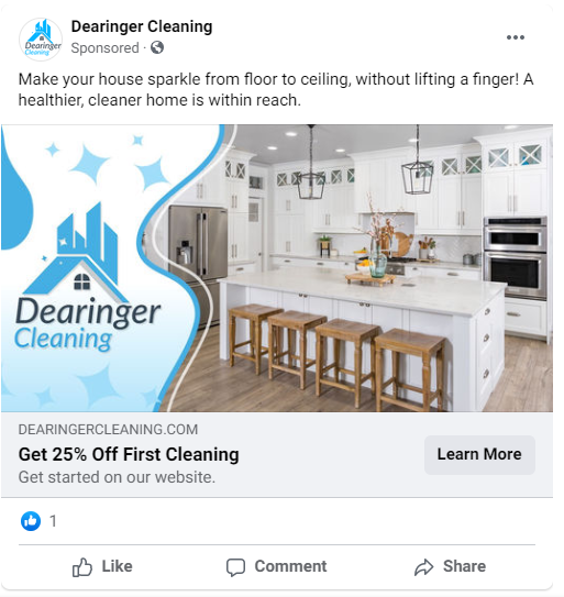 Successful Cleaning Services Facebook Ad