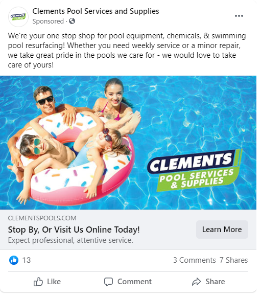 Successful Pool Service Facebook Ad