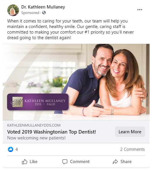 Successful Dental Services Facebook Ad