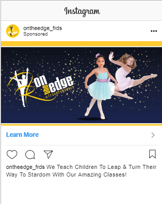 Successful Dance/Gymnastics Instagram Ad