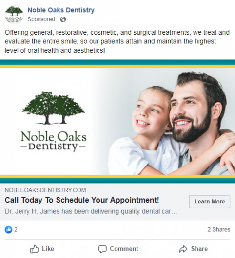 Dental advertising Facebook ad idea