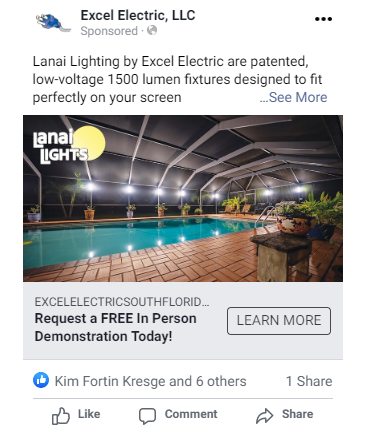 Successful Electric/Energy Facebook Ad