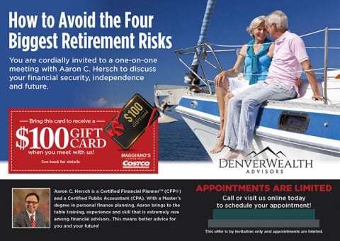 Financial Advisor Postcard Marketing Idea