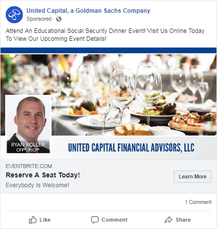 Successful Financial Services Facebook Ad