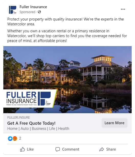 Successful Insurance Facebook Ad