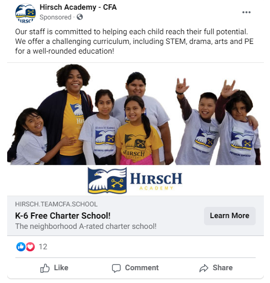 Successful Education Facebook Ad