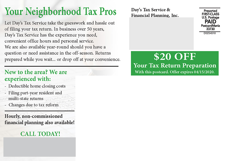 Successful Accounting/Taxes Postcard Campaign