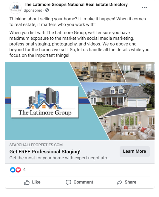 Successful Real Estate Facebook Ad