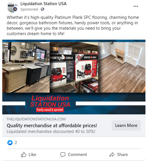 Successful Wholesaler Facebook Ad