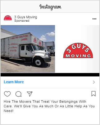 Successful Moving/Storage Instagram Ad