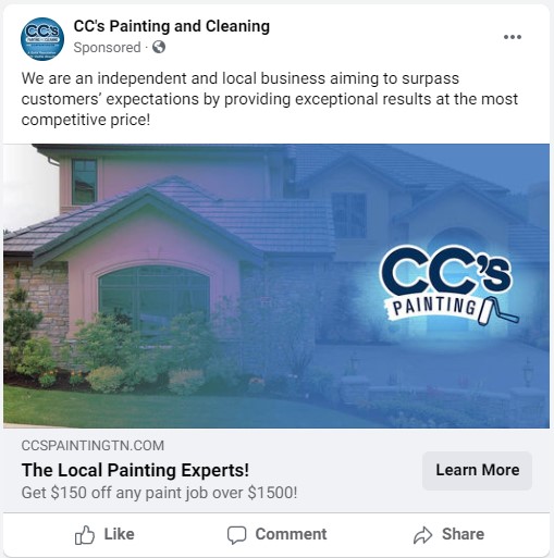 Successful Painting Facebook Ad