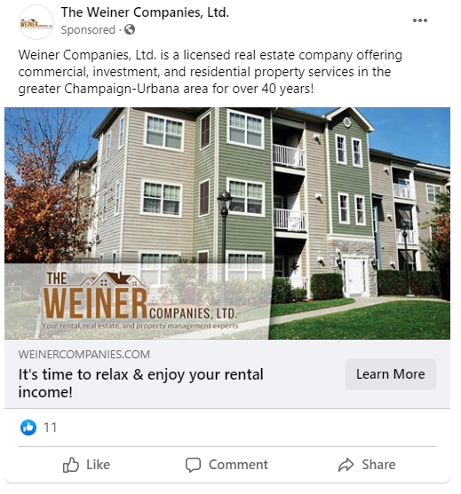 Successful Property Management Facebook Ad