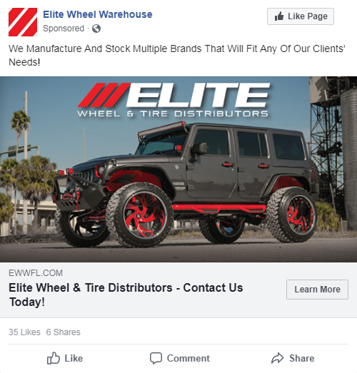 Successful Automotive Accessories Facebook Ad