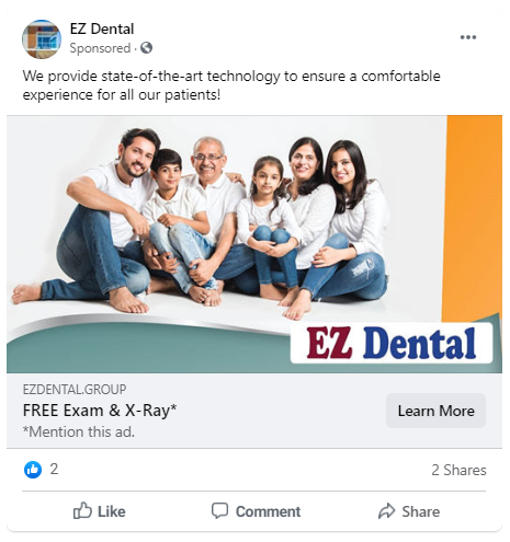 Successful Dental Services Facebook Ad
