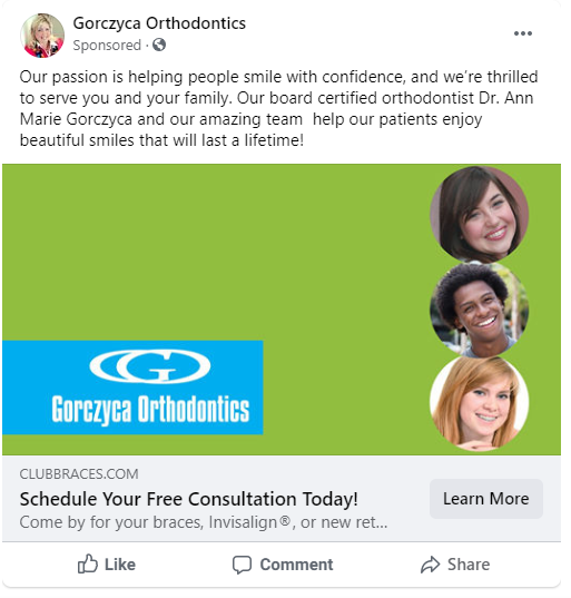 Successful Orthodontics Facebook Ad