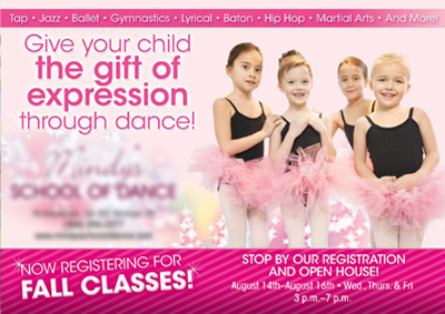 Successful Dance/Gymnastics Postcard Campaign