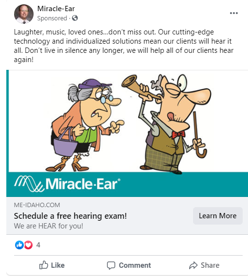 Successful Hearing Aids Facebook Ad