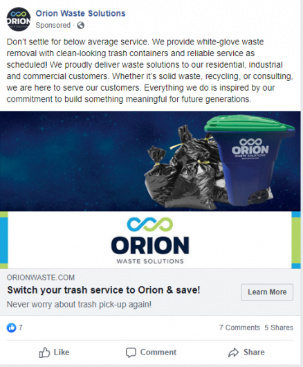 Orion Facebook Ad