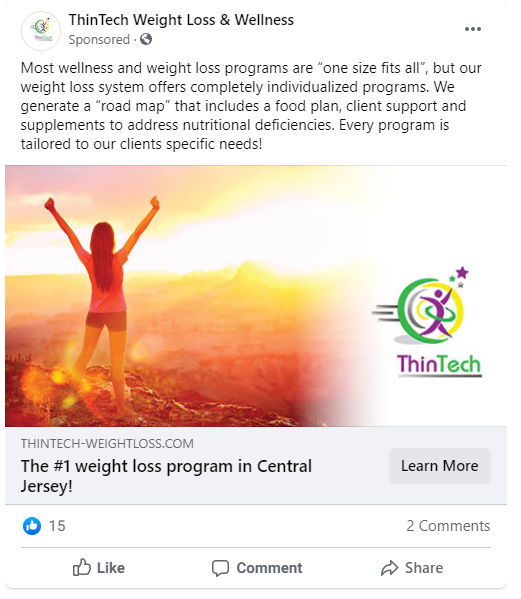Successful Fitness Facebook Ad