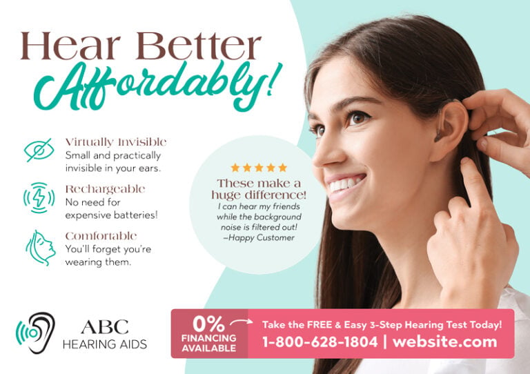 0% Financing Hearing Aids Postcard