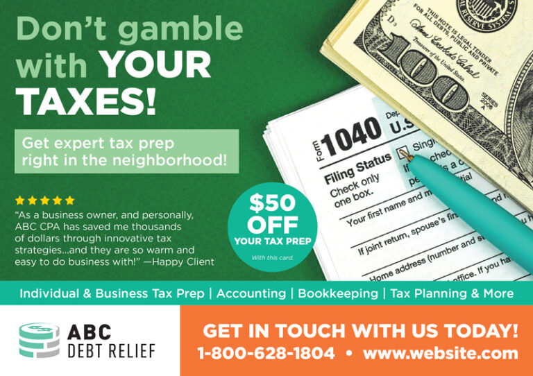 Accounting Advertising Postcard Example