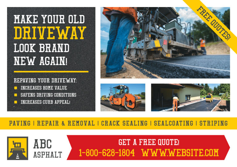 Asphalt Paving Postcard Template